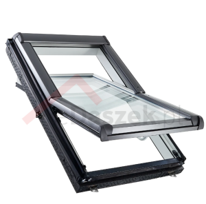 Okno ROTO otwierane w połowie osi obrotu PCV R49 K WD z pakietem 3-szybowym Standard