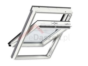 Okno VELUX otwierane w połowie osi obrotu PCV GLU klamka na górze 0061 z pakietem 3-szybowym