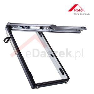 Okno ROTO uchylno-wysokoosiowe elektryczne PCV I88C K WD z pakietem 2-szybowym Comfort