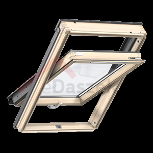 Okno VELUX otwierane w połowie osi obrotu Drewniane GLL 1064B dolne otwieranie z pakietem 3-szybowym Standard Plus