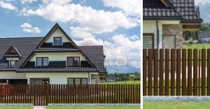 Stalowy system ogrodzeń Wersja 01 montaż pionowy 2mb ogrodzenia Sztachety Paczka z Twoim ogrodzeniem Budmat  wys. 1,2m