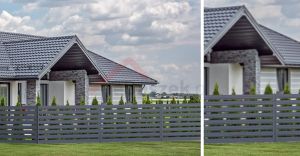 Stalowy system ogrodzeń Wersja 02 montaż poziomy 2mb ogrodzenia Sztachety Paczka z Twoim ogrodzeniem Budmat 