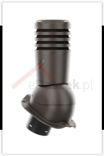 Kominek wentylacyjny Ecoline do blachodachówki profil F fi 125mm ciemny brąz RAL 8019.PNG