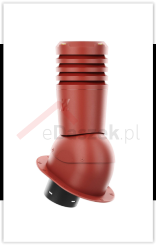 Kominek wentylacyjny Ecoline do blachodachówki profil PI fi 125mm czerwony RAL 3009.PNG